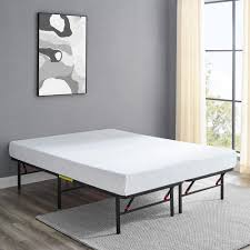 Alternatively, you can increase your bed height with a wedge, by attaching wheels to your bed frame, or by adding a mattress topper to your setup. Amazon Com Amazon Basics Foldable 14 Metal Platform Bed Frame With Tool Free Assembly No Box Spring Needed Full Furniture Decor