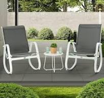 China Leisure Aluminum Outdoor Double Swivel Rocking Chair With Table,  Wholesale