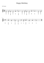 Happy Birthday For Trumpet With Fingering Sheet Music For