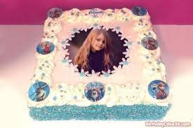 Birthday Cake With Photo Frame For Lover Make Birthday Cakes For Your Lover With Your Photos In 2020 Birthday Cake With Photo Elsa Birthday Cake Photo Cake