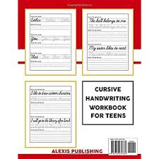 Learn handwriting and penmanship with our cursive writing worksheets. Buy Cursive Handwriting Workbook For Teens Learn The Art Of Penmanship With This Cursive Writing Practice Book To Practice Letters Words And Sentences For Young Adults And Teenagers Paperback Large Print