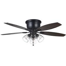 Hampton Bay Stoneridge 52 In Matte Black Hugger Led Ceiling Fan With Light Kit 51829 The Home Depot Black Ceiling Fan Ceiling Fan With Light Ceiling Fan