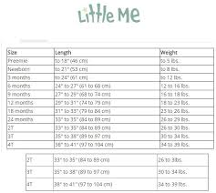 little me size chart baby clothes size chart baby clothing