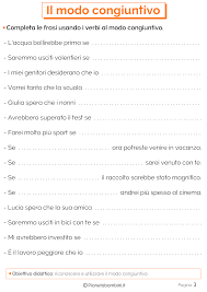 Il Modo Congiuntivo Esercizi Per La Scuola Primaria Parole Italiane Scuola Lezioni Di Grammatica
