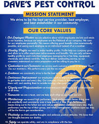 However, it is extremely important that you find the right person or company for the job. Mission Statement Core Values Pest Control Mission Statement Creating A Mission Statement