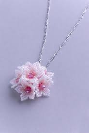 Pink Flower Dome Pendant Cherry Blossom Jewelry Lovely Etsy Cherry Blossom Jewelry Beaded Flowers Beaded Jewelry Patterns