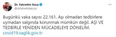 Sağlık bakanlığınca günlük koronavirüs tablosu, covid19.saglik.gov.tr adresinden paylaşıldı. S0vttfi3bi1z6m