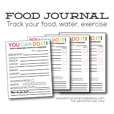 Updated Printable Food Journal