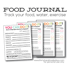 updated printable food journal