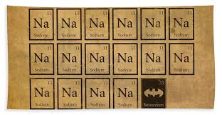 batmantium periodic table element chart nerd chemistry student superhero humor beach sheet