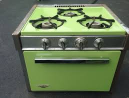 lime green vintage 3 burner gas propane