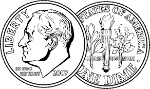 A coin of the united states or canada worth ten cents. Both Sides Of A Dime Clipart Etc