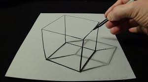 3d Drawing A Simple Cube No Time Lapse How To Draw 3d Cube 3d Art Drawing Illusion Drawings 3d Drawings