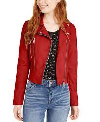 Coffeeshop Juniors Faux Leather Jacket Red Love Red Leather Jacket Outfit Leather Jacket Leather Jackets Women