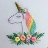Free unicorn head embroidery design. 1