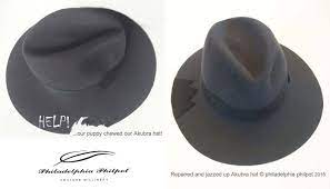 Help Our Puppy Chewed Our Akubra Hat Hats Inner West Philadelphia Philpot Millinery