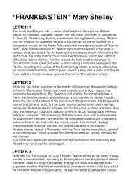 Frankenstein chapters summary | Sintesi del corso di Inglese | Docsity