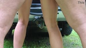 Man fucks me in the arse while I sit on the trailer hitch