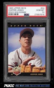 Maybe you would like to learn more about one of these? Auction Prices Realized Baseball Cards 1993 Upper Deck Chipper Jones Gold Hologram