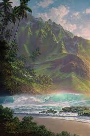 The Unveiling By Roy Tabora Published Original Oil On Canvas 40 X 60 Hawaii Painting Seascape Artists Hawaii Art