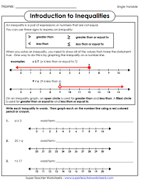 The topic of inequalities from the gcse books of the mathematics enhancement program. Single Variable Inequalities Worksheets