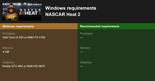 Race as the biggest names in motorsports. Nascar Heat 2 System Requirements 2021 Test Your Pc