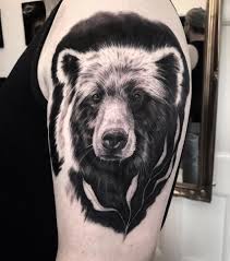 Realism Bear Tattoo On Arm Bear Tattoos Black Bear Tattoo Grizzly Bear Tattoos