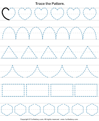 Trace The Pattern 4 Shape Tracing Worksheets Alphabet Worksheets Preschool Preschool Writing