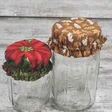 Mason Jar Cover for Sourdough Starter-reversable,sustainable,washable,  Fabric Jar and Glass Covers-zero Waist Kitchen-kombucha Jar Cover
