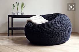 Giant Pouf Ottoman Xxxl Knitted Pouffe Modern Bean Bag Etsy In 2021 Modern Bean Bag Chairs Floor Pouf Bean Bag Chair