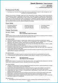 Data Analyst Resume Summary High Class Data Analyst Cv Example Writing Guide Of 37 Newest Da Data Analyst Cv Examples Business Data