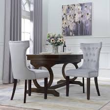 What is the difference between kitchen and kitchenette? Belleze Dining Chair Living Room Nailhead Side Chairs Set Of 2 Gray Standard Overstock 15874252