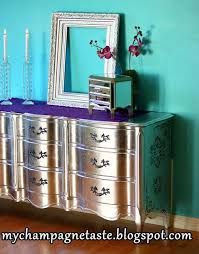 Champagne Taste How To Silver Leaf Furniture Painted Furniture Silver Leaf Dresser Inspiration