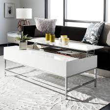 Small table can be nested completely underneath the large table or used separately. Safavieh Carolina Contemporary Lift Top Coffee Table White Lacquer Walmart Com Walmart Com