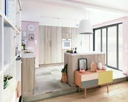 Hoje, a leroy merlin brasil possui 45 lojas distribuídas em 11 estados brasileiros e o distrito federal. Cuisine Nordik Imitation Chene Naturel Mat L 180 Cm Avec Meuble Haut Et Bas Leroy Merlin