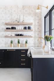 Cheap kitchen cabinets, buy quality home improvement directly from china suppliers:cbmmart factory modern lacquer kitchen cabinet design enjoy free shipping worldwide! Alyssa Rosenheck Light Gray Mosaic Tiles With Black Cabinets Transitional Kitchen