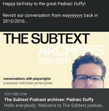 Happy birthday Padraic Duffy! Listen to this episode