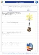 Explore the world in a variety of ways with first grade science worksheets. Light And Sound 1st Grade Science Worksheets And Answer Keys Study Guides And Vocabulary Sets