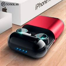Tomkas Bluetooth Headphones Tws Earbuds Wireless Bluetooth Earphones Stereo Headset Bluetooth Earphone With Mic And Charging Box In 2020 Bluetooth Headphones Bluetooth Bluetooth Earbuds Wireless