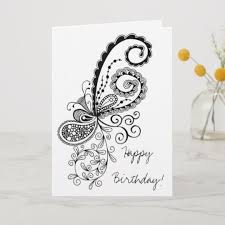 Happy Birthday Abstract Doodle Card Zazzle Com In 2020 Happy Birthday Doodles Birthday Doodle Cards