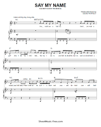 c eb d bb am db f cm ebm gb b bbm ab fm g a e dm gm bm em ➧ chords for say my name | beetlejuice animatic with capo transposer, play along with guitar, piano, ukulele & mandolin. Say My Name Sheet Music From Beetlejuice Sheetmusic Free Com