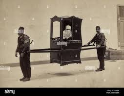 Transport in a sedan chair hi-res stock ...