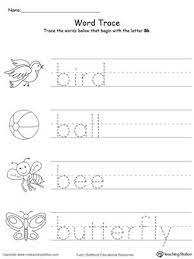 Trace Words That Begin With Letter Sound B Tracing Worksheets Preschool Letter Worksheets For Preschool Alphabet Worksheets Preschool