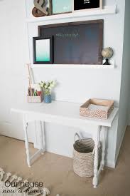 How To Turn A Narrow Table Into A Desk Diy Desk Upcycle Our House Now A Home Small Console Tables Narrow Table Diy Desk