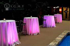 Pin By Private Knives On Event Cocktail Party Cocktail Tables Wedding Table Event Lighting