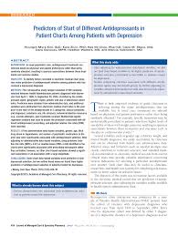 pdf predictors of start of different antidepressants in
