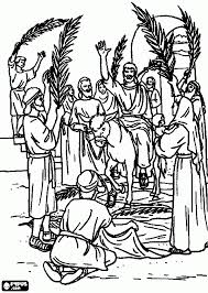 Free coloring page ~ jesus enters . Drawing Palm Sunday 60328 Holidays And Special Occasions Printable Coloring Pages