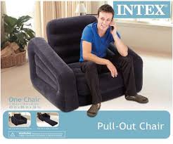Great for relaxation and the decor thanks to its sleek design;cup holder;removable back;fillable with water to keep the inflation chamber chair anchored to the ground;inflatable with any pum. Intex Inflatable Pull Out Chair Twin Bed Air Mattress Inflatable Lounge Chair