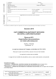 Http Www Hotellerie Restauration Ac Versailles Fr Img Pdf Sujet Cap C Et S En Hcr 2019 Pdf