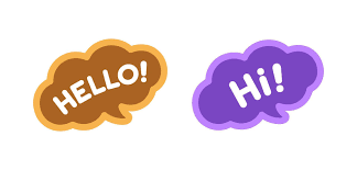 Cute Hello greeting speech bubble icon set. Simple flat vector  illustration. 21909321 Vector Art at Vecteezy